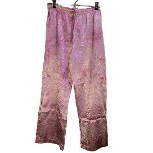 Shiny Satiny Soft Pink and White Tie Dye Pajama Bottoms Girl's Large (12-14)